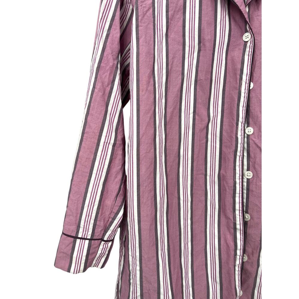 Anthropologie XS Pajama Oversized Nightgown Dress Shirt Striped Women Pj Pocket - Picture 4 of 6